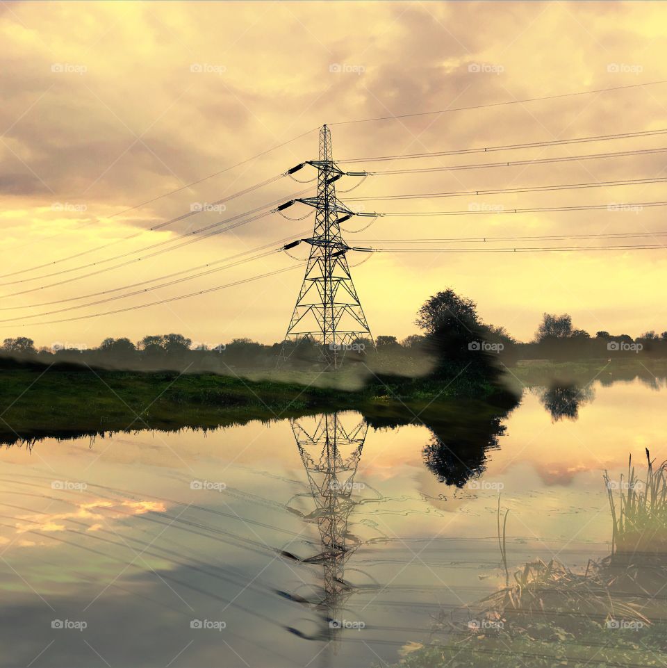 River reflection pylon