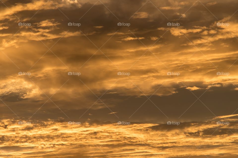 Sunset Sky Orange Grey Clouds