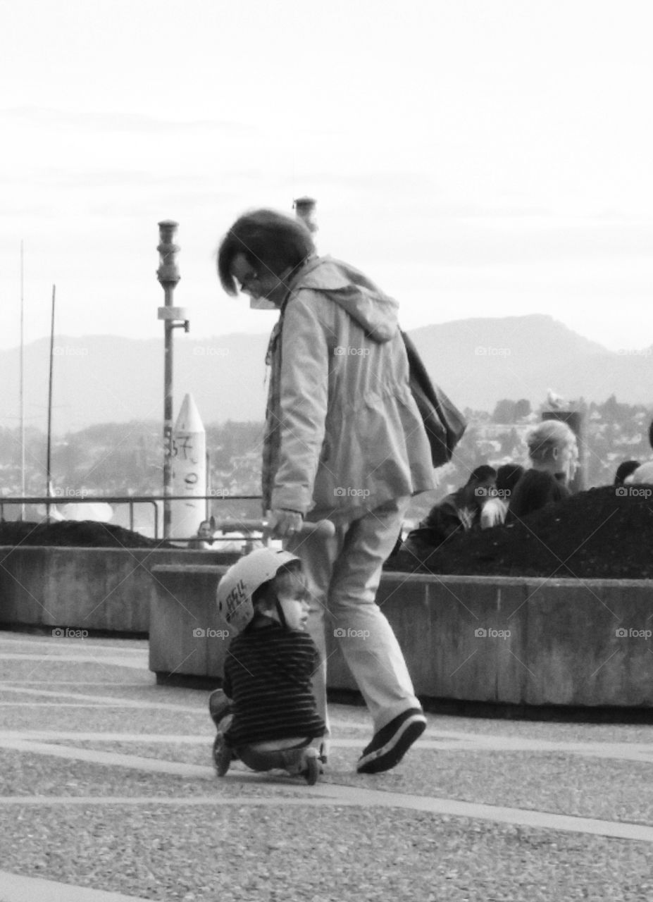 kid on a scooter