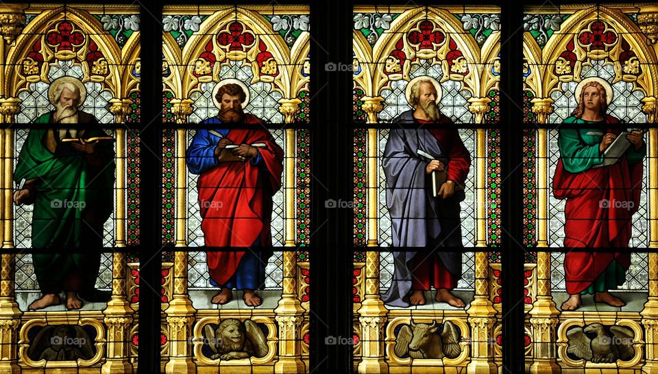  The Four Evangelists (Saint Matthew, Saint Mark, Saint Luke, and Saint John) in Cologne Cathedral, Germany