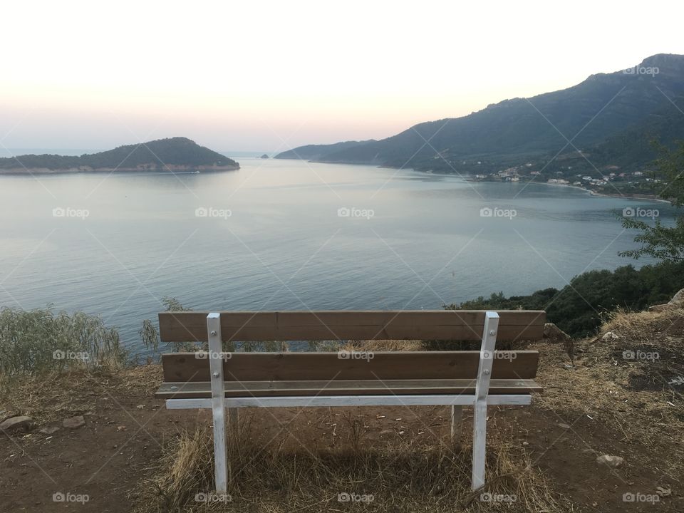 Bench at sunset