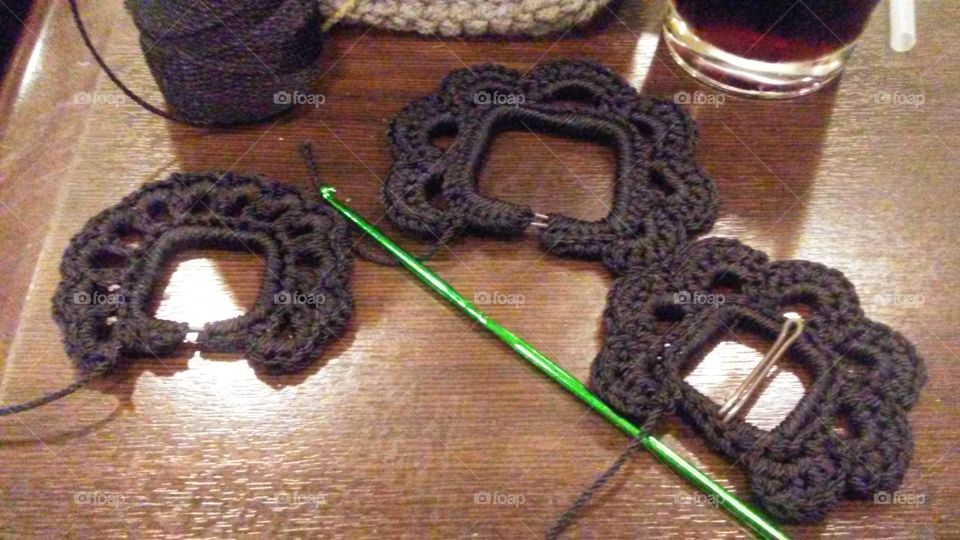crocheted buckles