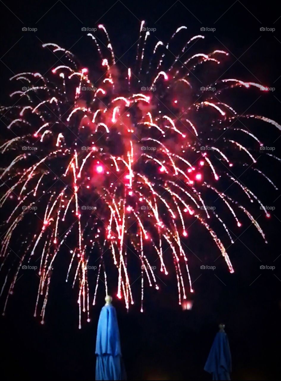 Fireworks celebrating the New Years , festive celebrations USA , America 