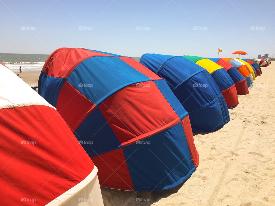 Umbrella fun. Beach cabanas 