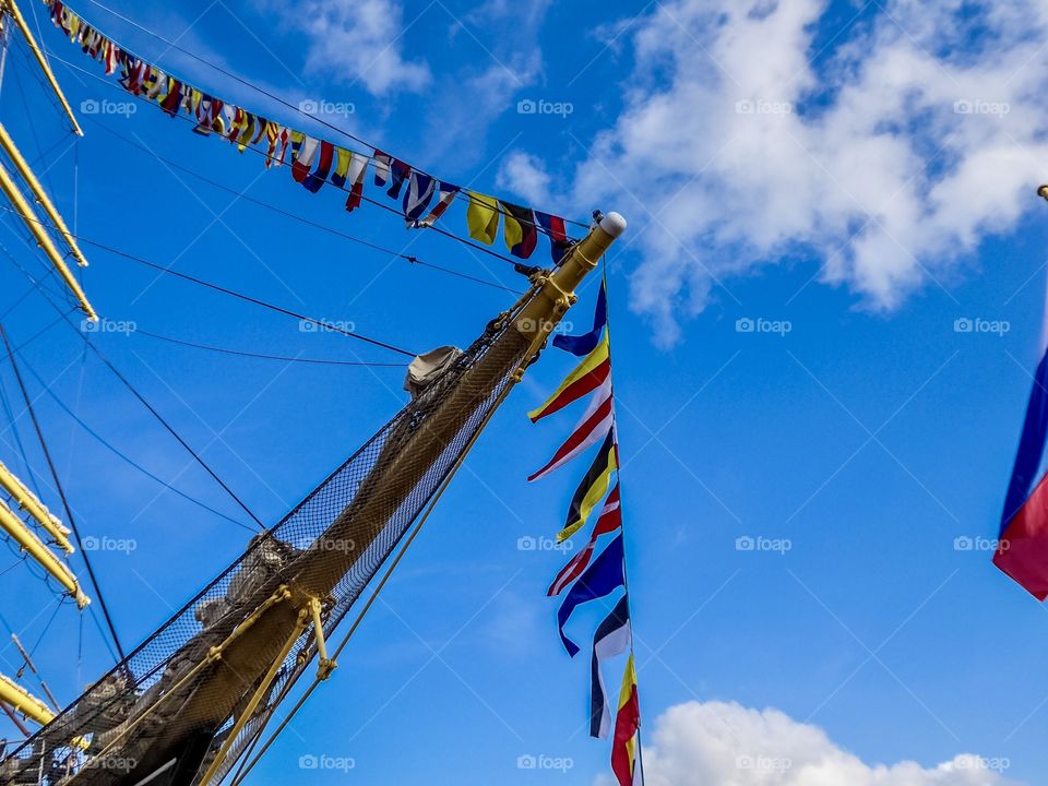 Mast with flags