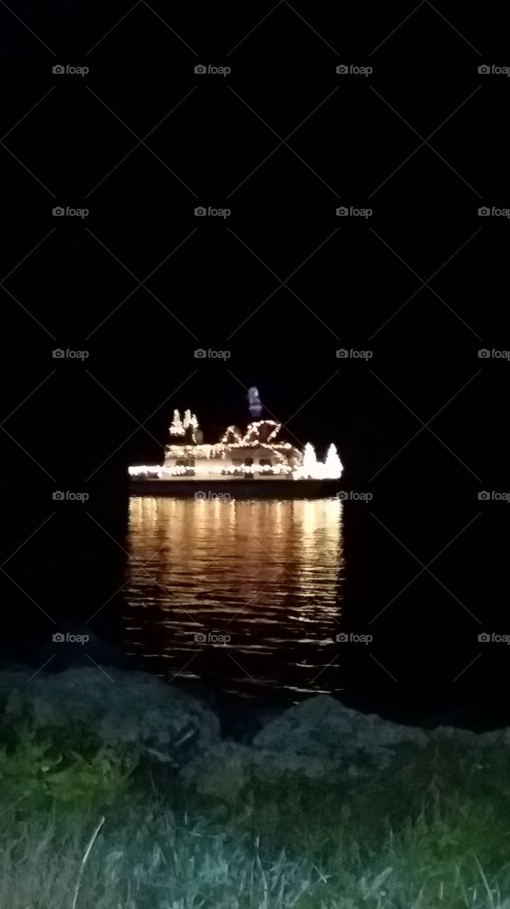 lighted boat