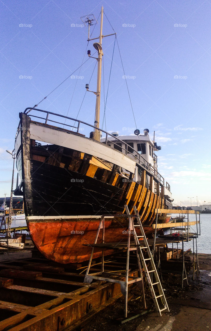 Repairing old boat
