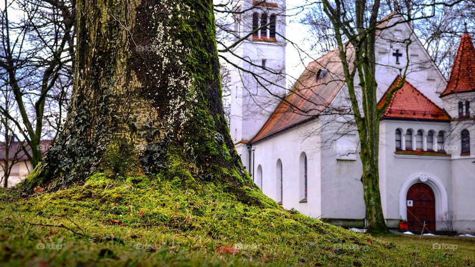 Kirche Wald Baum Landschaft