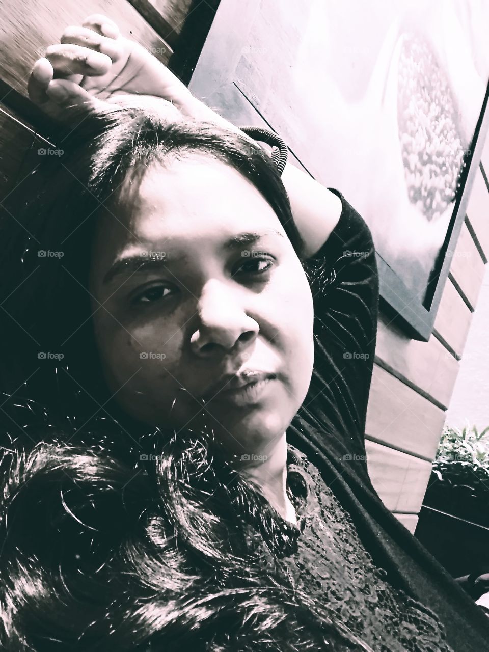 Sleepless nights.. graveyard work.. trying to rest and sip a cuppa coffee at the coffee shop nearby. Nostalgic edited photo that actually made my daughter scared haha.