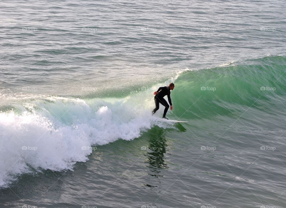 High angle view of surfboarder