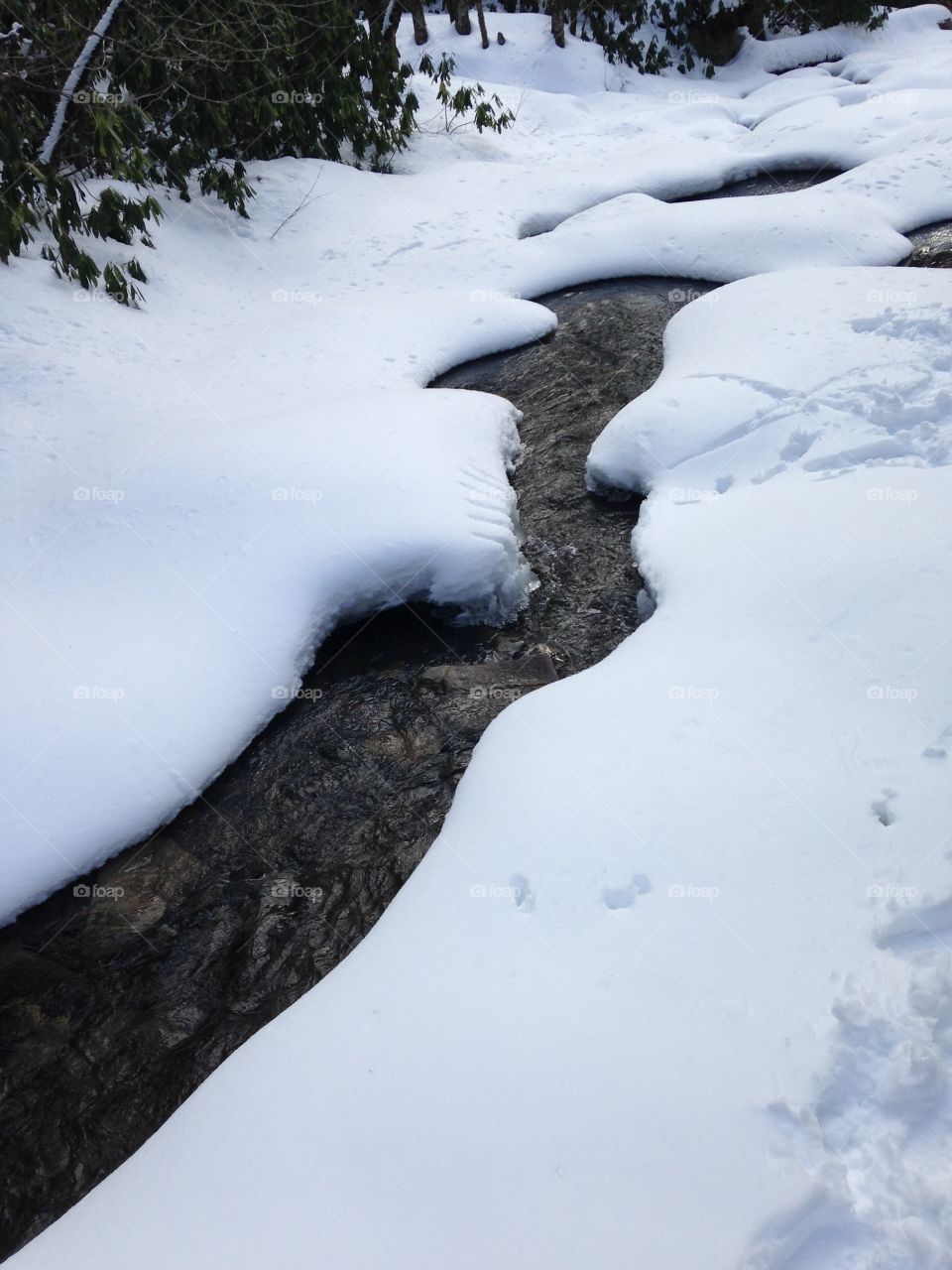 Snowy mountain creek 