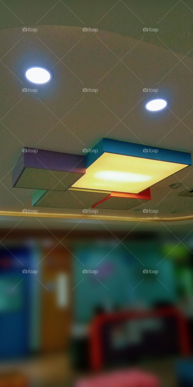 The beautiful design and the colorful ceiling lights that catch my eyes attention.