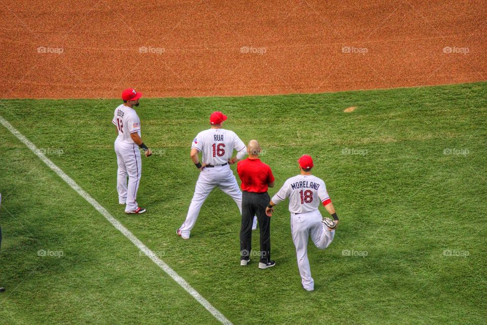 Let's play ball!. Texas Rangers players 