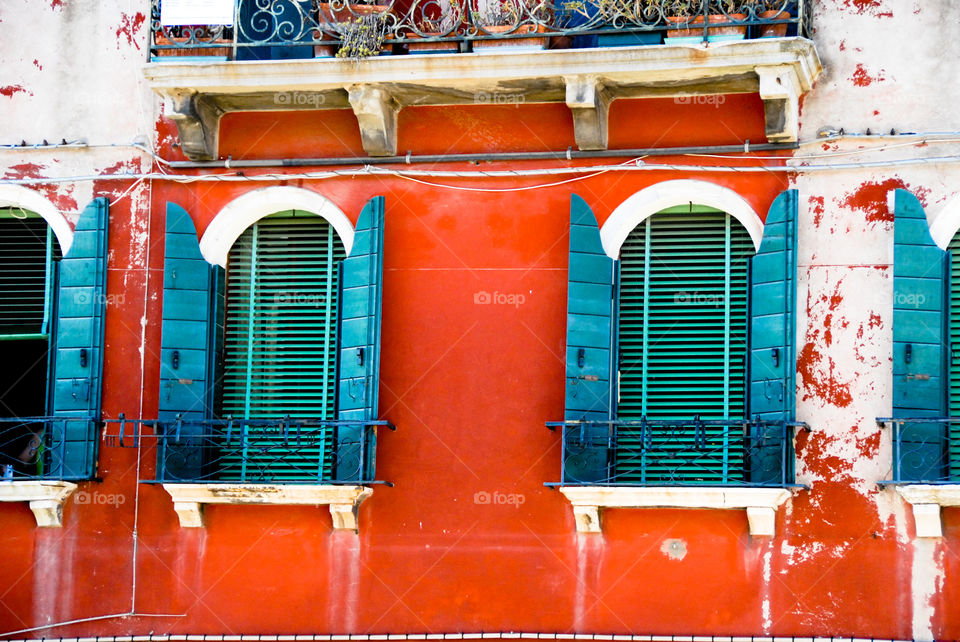 Windows of murano, Italy 