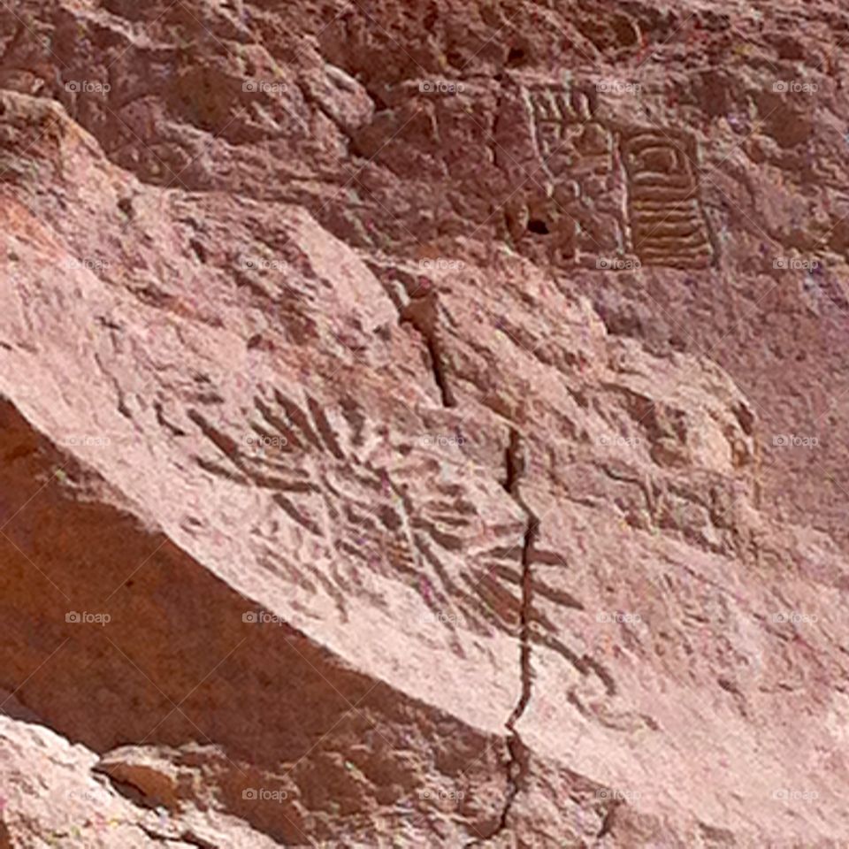 Sun God petroglyph in Peru 