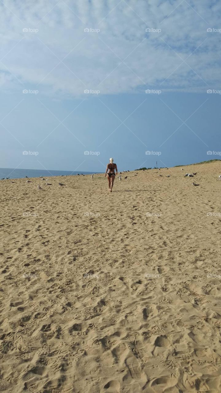 Deserted beach in the morning