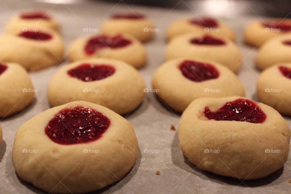 Close-up of Raspberry cookies
