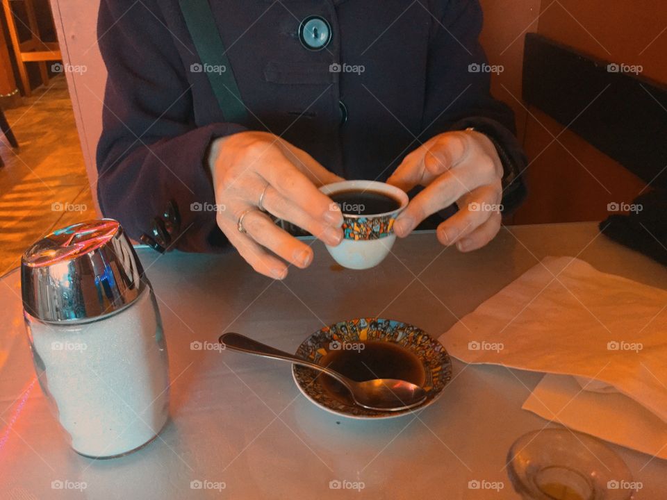 Enjoying a nice Ethiopian coffee at home