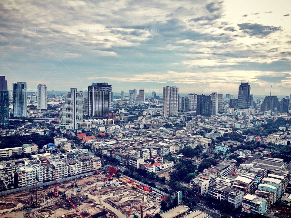 Bangkok view. View of Building art in Bangkok 