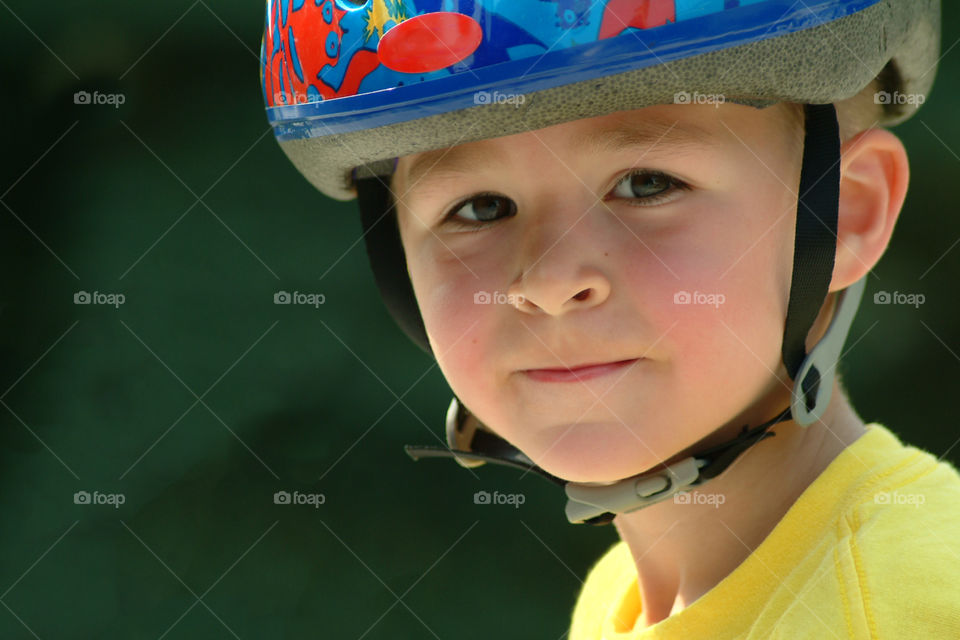 Safety First, young boy wearing helmet