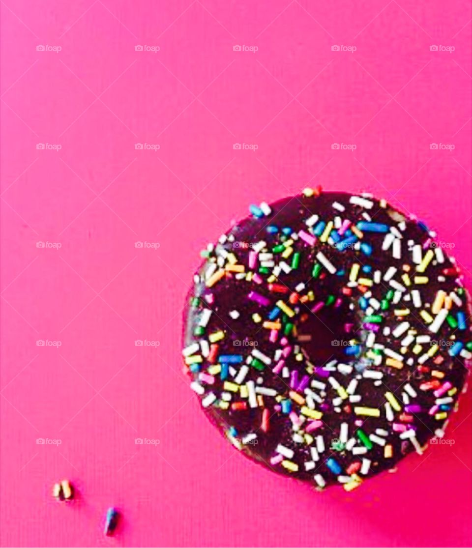 Sprinkle Donut On Pink