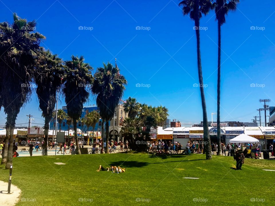 Famous beach in Los Angeles, USA