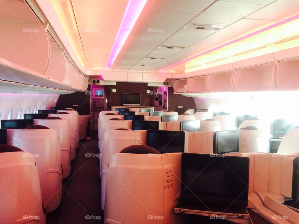 View of seats inside the airplane