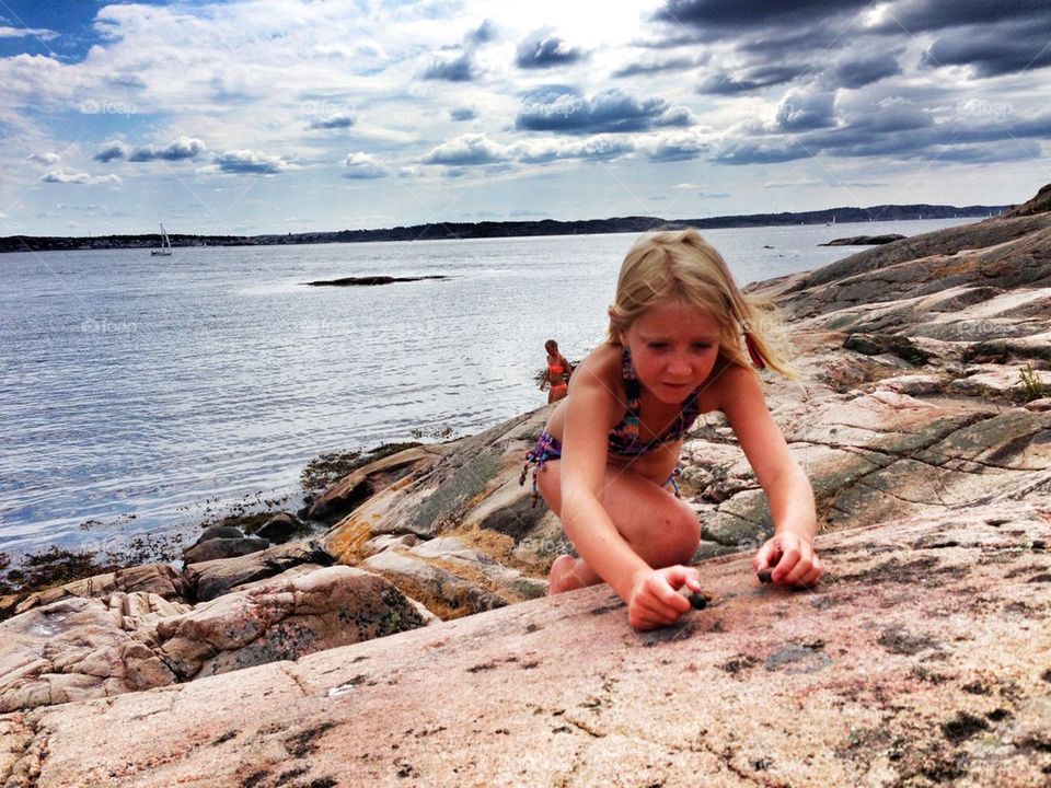 Beach, summer, Sweden, girl, water