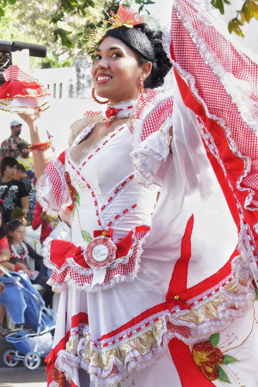Woman dancing during the Barranquilla's Carnival