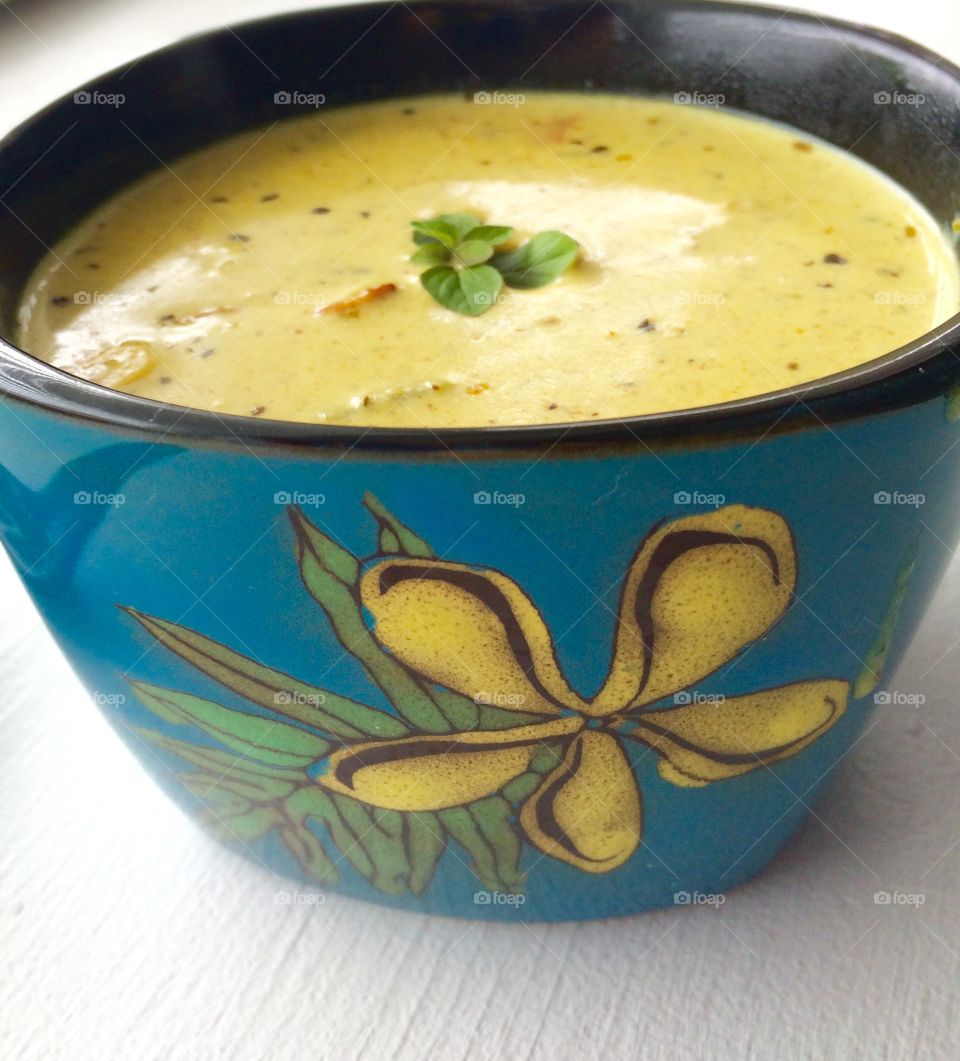 Homemade curry corn chowder