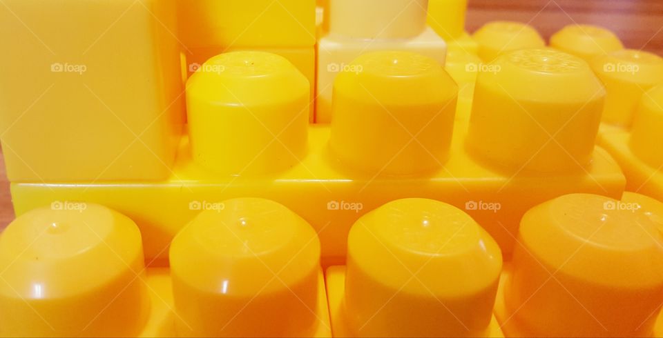 Close up of children's building blocks.