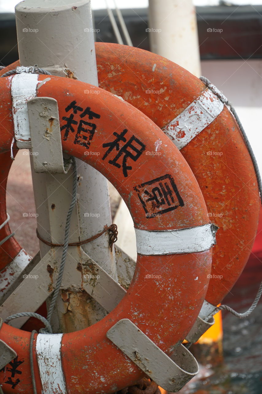 Orange life preservers