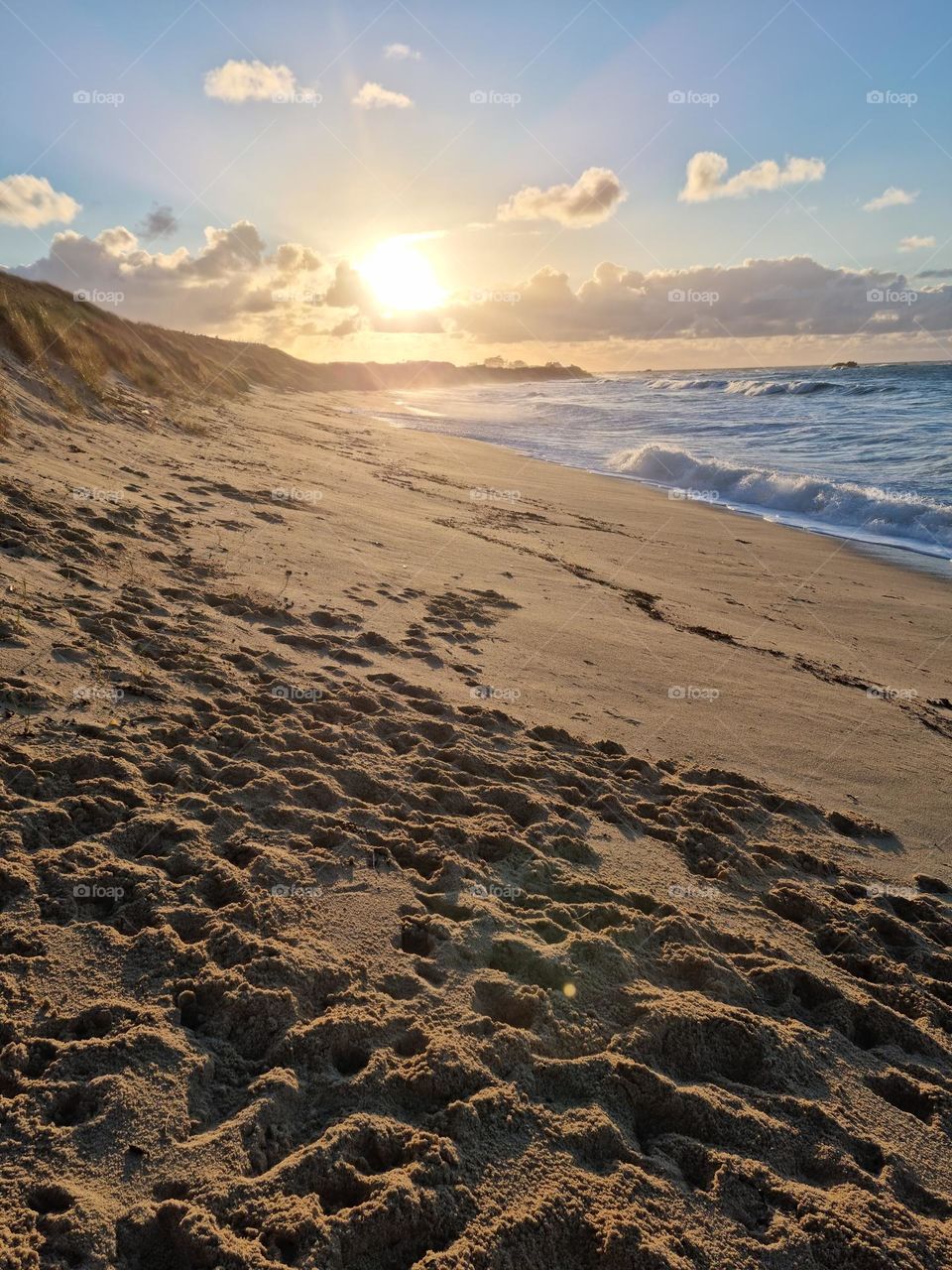 sunset on the beach of Cléder - region de Bretagne