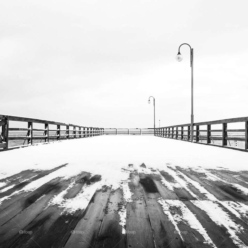 Bridge, Light, Sky, Road, Winter