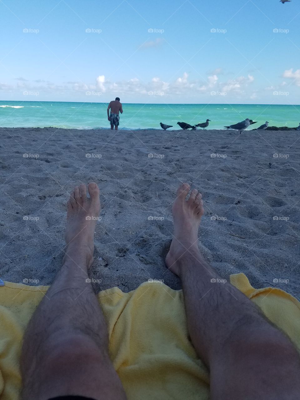 enjoying a beach day in Miami Florida