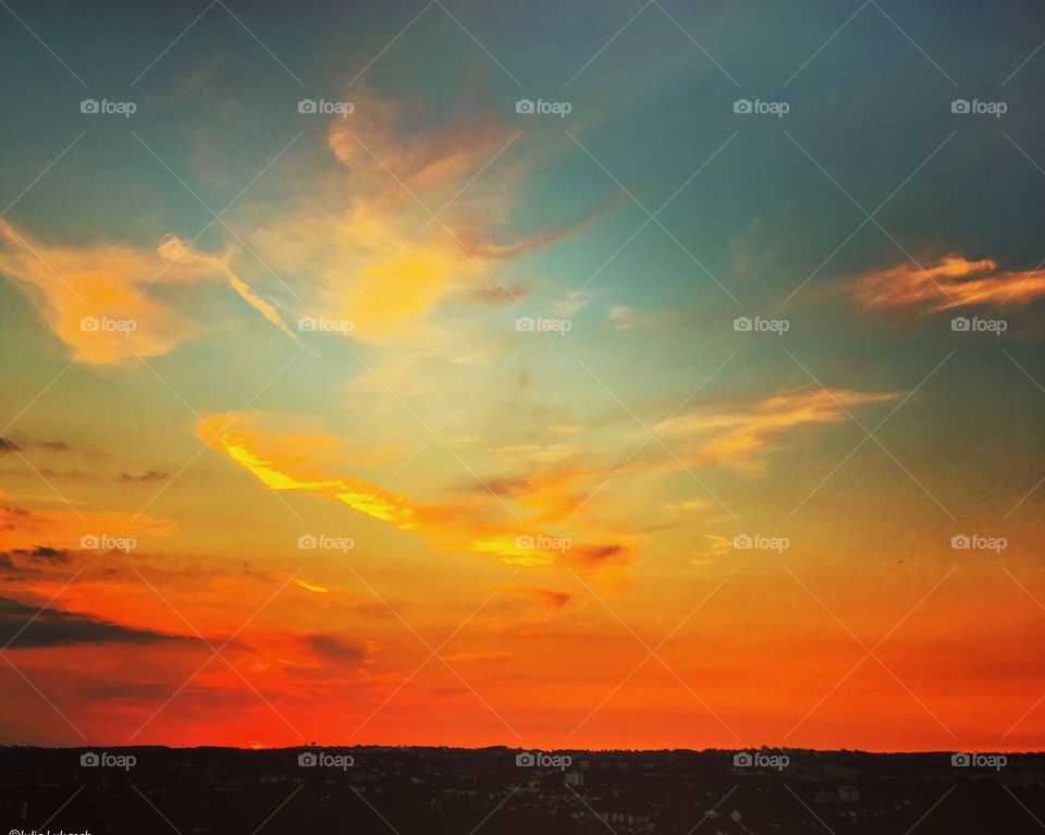 Sunset with dramatic sky