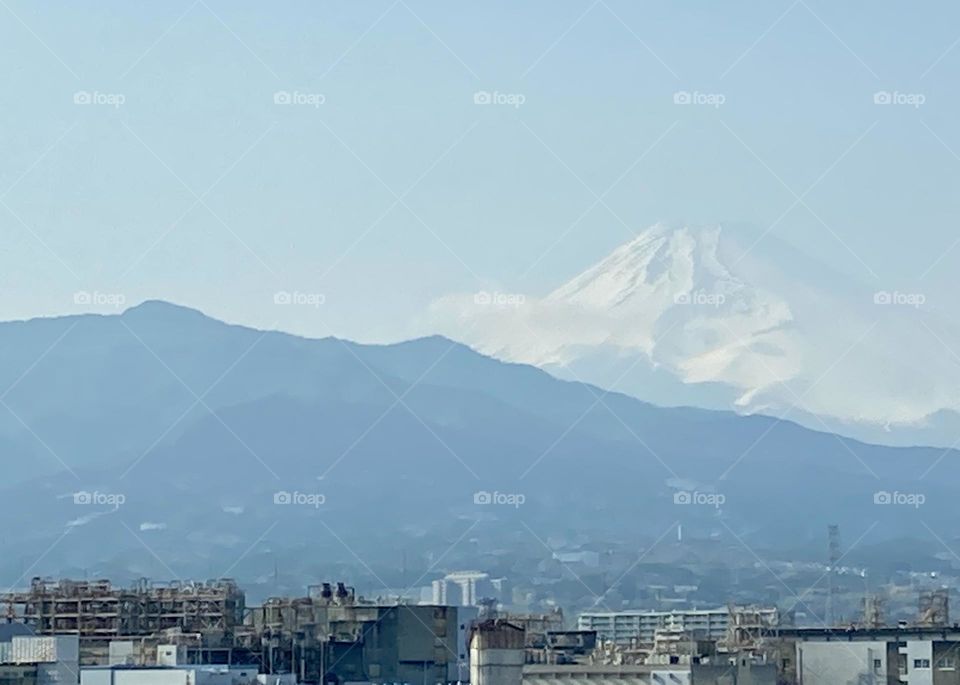 Top of Mt. Fuji in spring 
