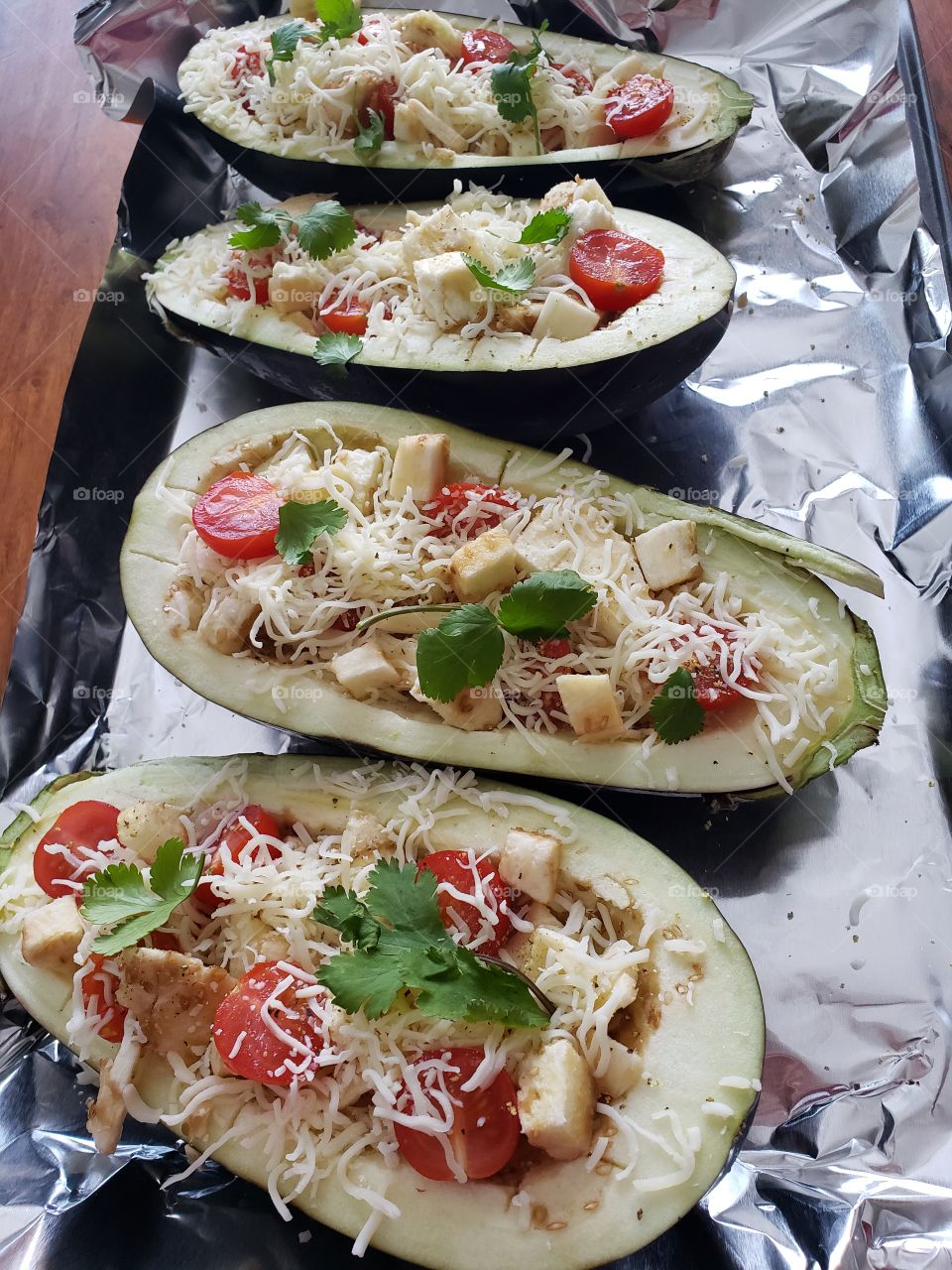 Eggplant with Turkey and parmesan cheese