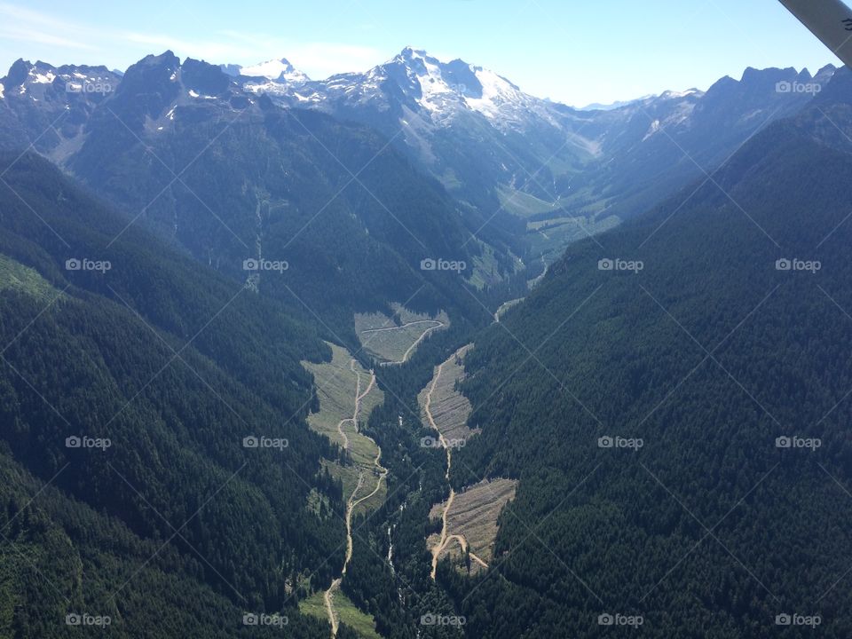 British Columbia , flight above Squamish