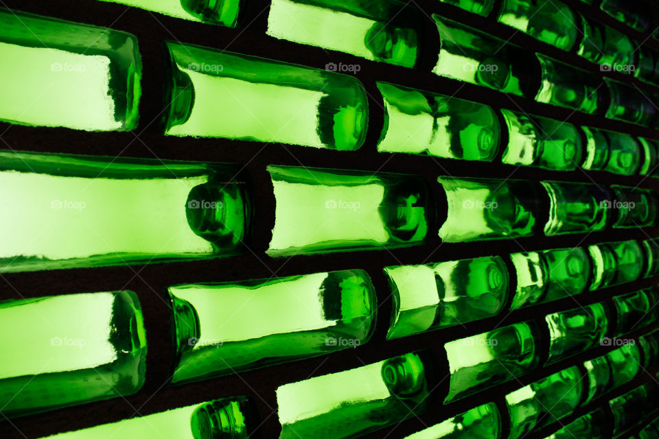 Wall of Green glass