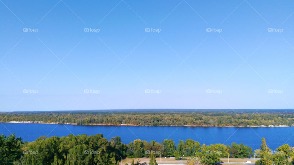 boundless water spaces of the Dnieper River in Ukraine