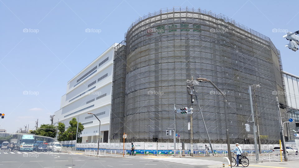 JAPAN TOKYO Warehouse under construction