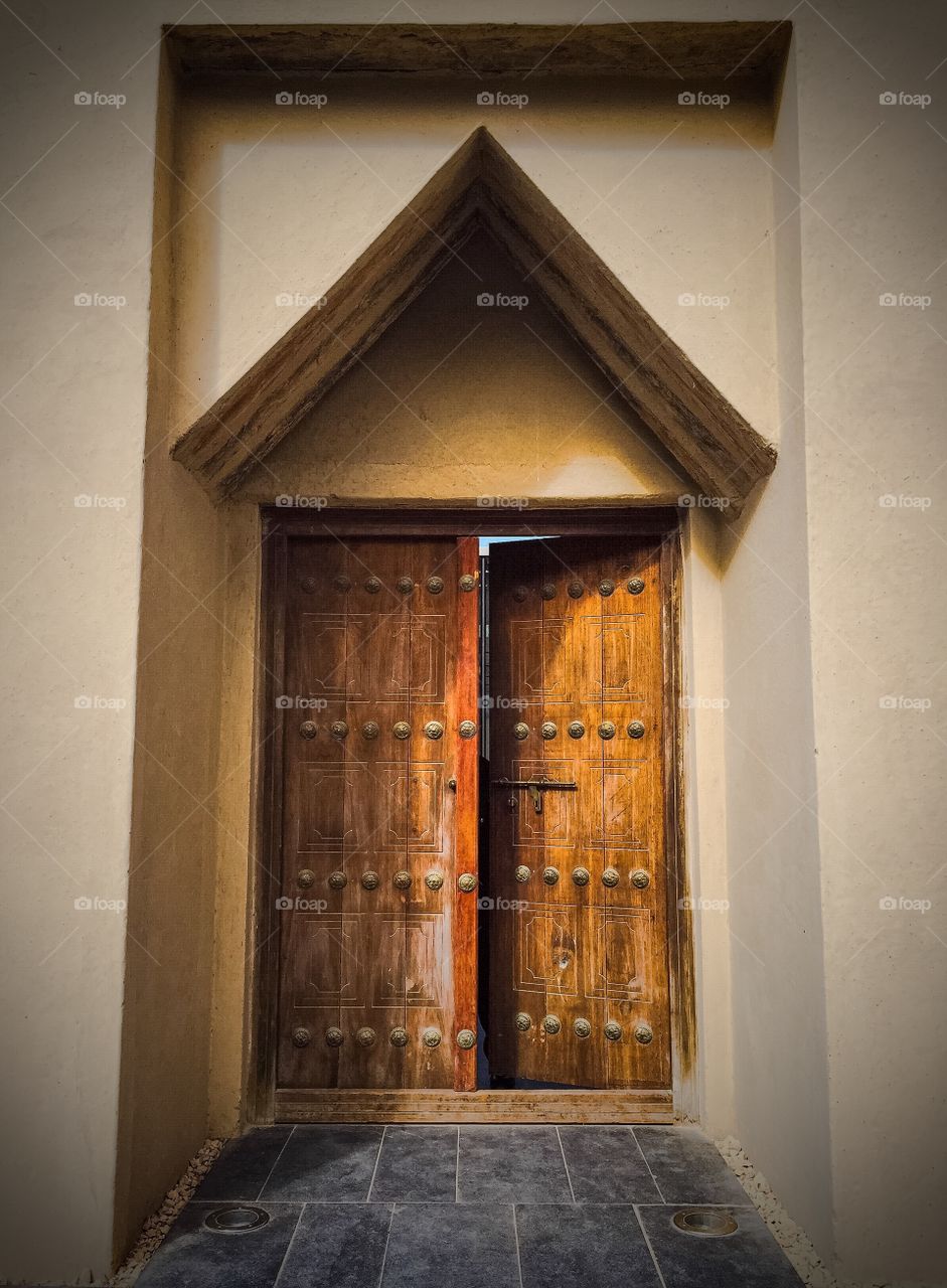 Slightly opened door