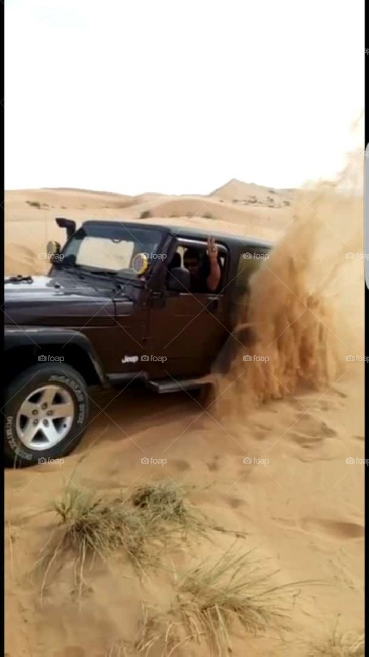 Jeep in the desert