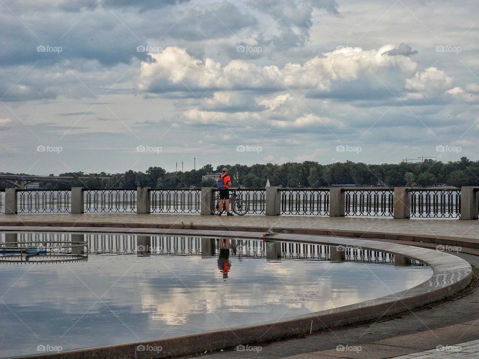 the Dnieper river in the city of Kyiv