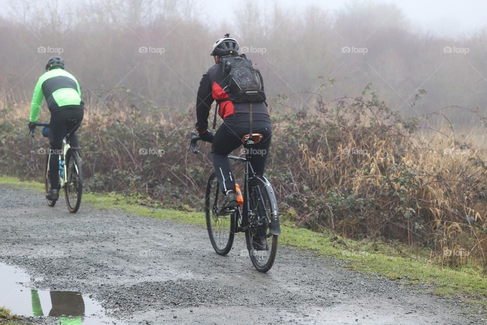 Biker on a dirt road 