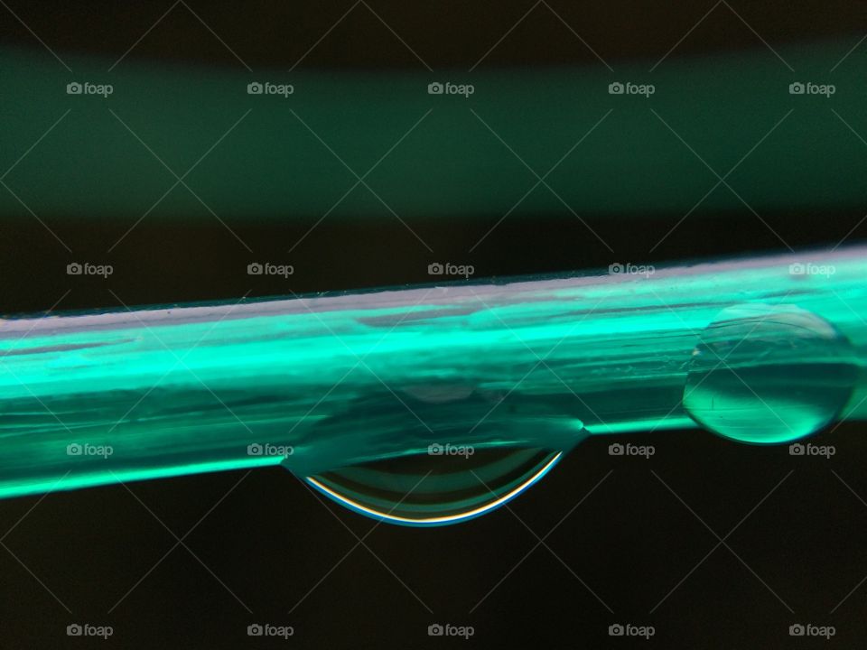 Raindrops green washing line