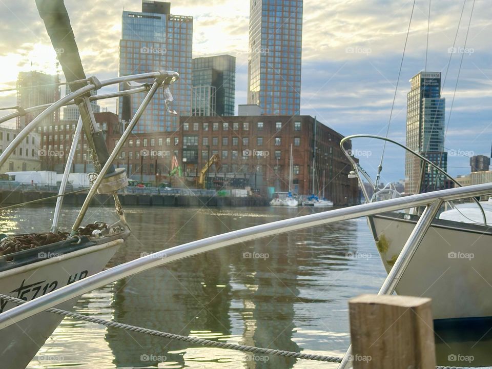 This charming scenery is the view from the window of “Salvation”, the “28 foot 1969 Luhrs” cabin cruiser at “Newtown Creek” by the “Pulaski Bridge” in LIC, Queens that I and my longtime partner “Timothy Trespas” call home. 2023. Hypnotic Productions