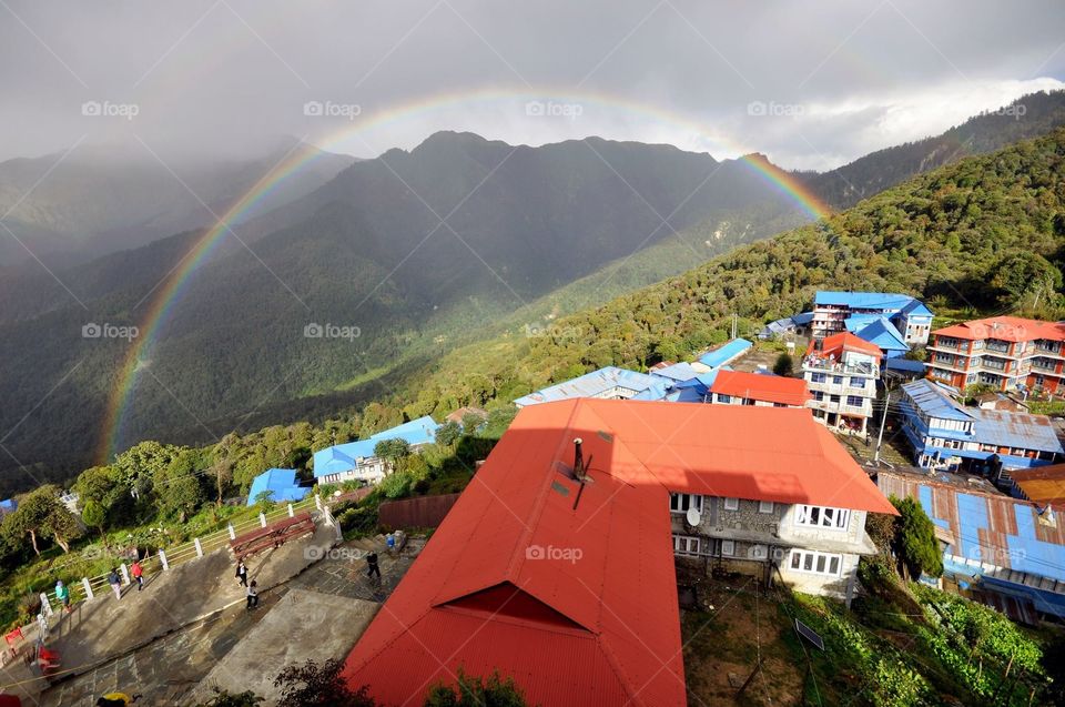 Rainbow over ghorepani, Nepal 