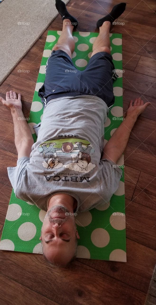 My husband's favorite yoga position